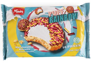 Zefīrs ar krāsainām skaidiņām Puff Rainbow 120g
