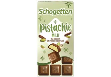 Šokolādes gabaliņi piena pistāciju SCHOGETTEN 100g