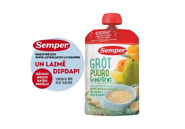 Biezenis SEMPER graudu-bumbieru-aprikožu-banānu 6+ 120g - 1