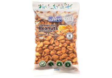 Karamelizēti zemesrieksti ar medu ALVO 150g