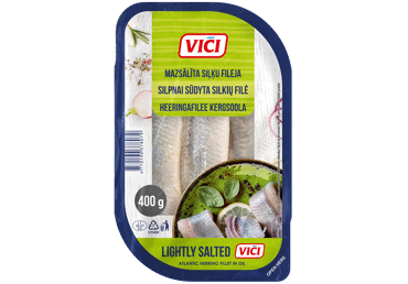 Siļķu fileja VIČI mazsālīta eļļā 400g