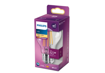 LED spuldze PHILIPS A60,E27,7.5W,806lm