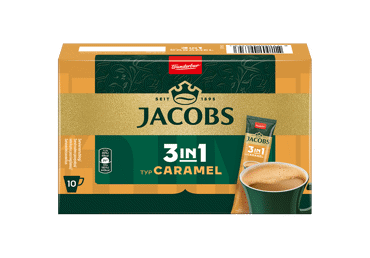 Šķīstošās kafijas dzēriens 3in1 JACOBS Caramel 10x11,2g - 1