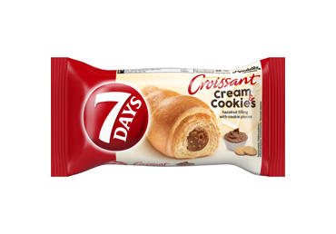 Kruasāns 7DAYS ar riekstu krēma pildījumu  un cepumu gabaliņiem 60g