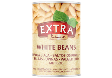 Konservētas baltās pupiņas EXTRA LINE 400g