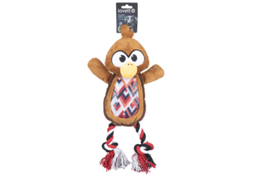 Plīša rotaļlieta suņiem ar virvi