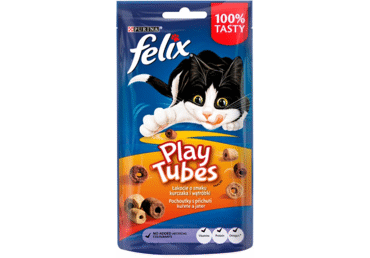Gardums kaķiem FELIX Play Tubes ar vistu aknām 50g