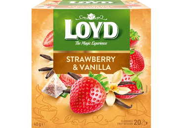 Augļu tēja LOYD zemeņu-vaniļas 20x2g