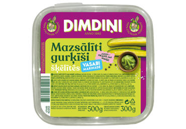 Mazsālītu gurķīšu šķēlītes vasabi marinādē 500g