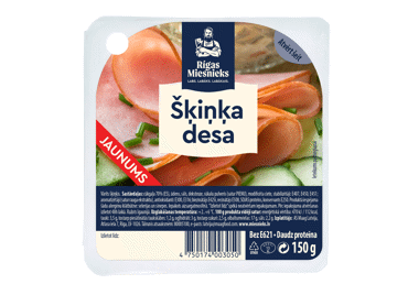 Šķiņķa desa šķēlēs RĪGAS MIESNIEKS 150g