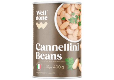 Konservētas baltās pupiņas Cannelini WELL DONE 400g