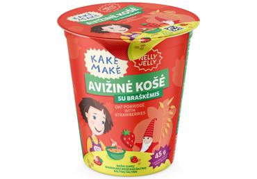 Auzu pārslu biezputra KAKE MAKE ar zemenēm 45g