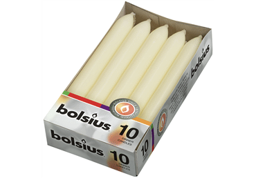 Galda sveces 10gab. 17x2cm bēšas