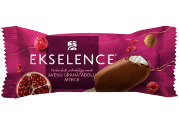 Saldējums EKSELENCE aveņu un granātābolu uz kociņa 70g