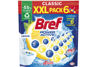 Tualetes bloks BREF Power Aktiv Lemon 6x50g