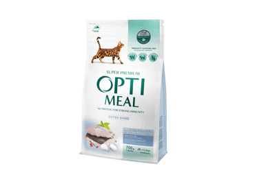 Kompleksā sausā barība kaķiem ar mencu OPTIMEAL 700g