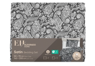 Satīna gultas veļas komplekts 140x200/50x70cm