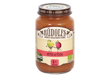 Biezenis RŪDOLFS BIO ābolu-plūmju 4+ 190g