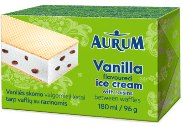 Saldējums ar rozīnēm sendvičs AURUM 96g