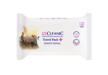 Mitrās salvetes CLEANIC Travel Pack 40gb.