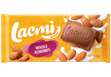 Piena šokolāde LACMI ar veselam mandelēm 90g - 2