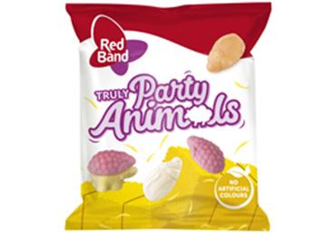 Košļājamās konfektes TRULY Party Animals 110g