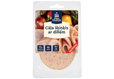 Cāļa šķiņķis ar dillēm šķēlēs RĪGAS MIESNIEKS 100g