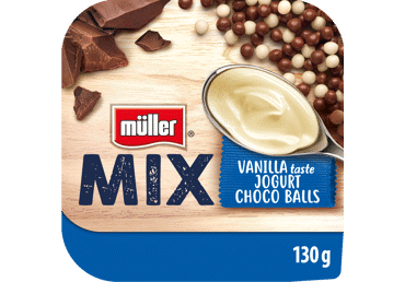 Jogurts MULLER Mix ar šokolādes bumbiņām 130g