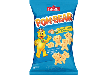 Čipsi ESTRELLA Pom Bear ar skābā krējuma un sīpolu garšu 65g
