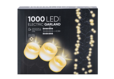 Elektriska virtene LED balta ELEMENTS 8m