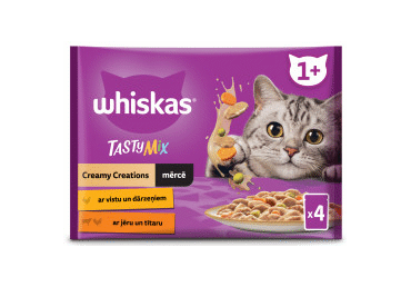Kaķu barība WHISKAS Tasty Mix Creamy 4x85g