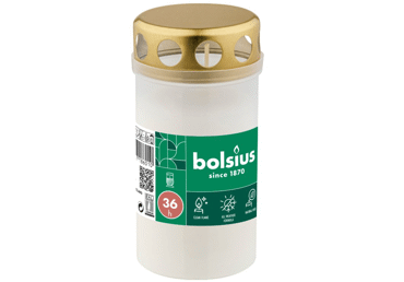Kapu svece ar vāciņu BOLSIUS 36h