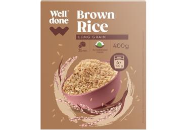 Brūnie rīsi WELL DONE 4x100g