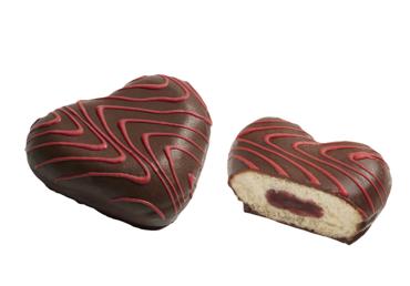 Sirds berlīners ar šokolādi 95g atkausēts