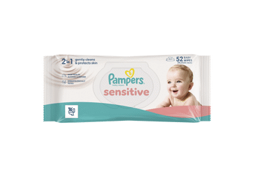 Mitrās salvetes PAMPERS Sensitive 52gab.