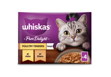 Kaķu barība WHISKAS Pure Delight vista 4x85g - 1