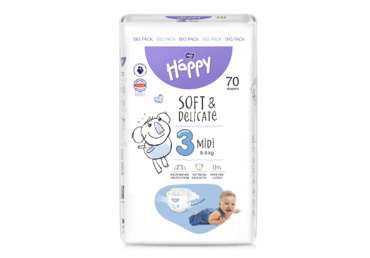 Autiņbiksītes HAPPY Midi S3 5-9kg 70gab.