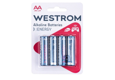 Baterijas WESTROM AA/LR6, 4gab. 1.5V