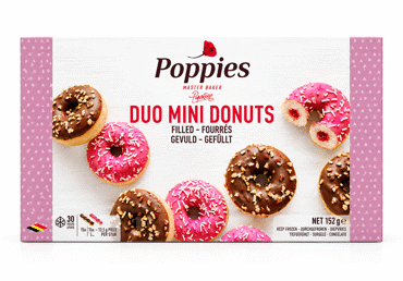 Saldēti virtuļi POPPIES Mini Duo 8gab.152g