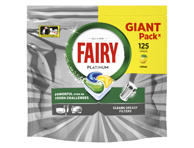Trauku mazgājamās kapsulas FAIRY Platinum Lemon 125gb.