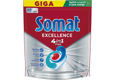 Kapsulas trauku mazgājamai mašīnai SOMAT Excellence 4in1 60gab. - 1