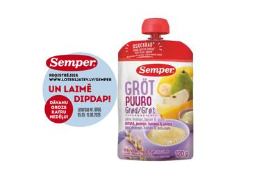 Biezenis SEMPER graudu-bumbieru-mango-banānu-ābolu 6+ 120g - 1