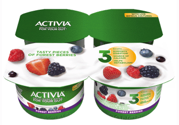 Jogurts ACTIVIA ar meža ogām 4x120g