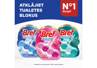 Tualetes bloks BREF BG Spring Rain 3x42g - 3