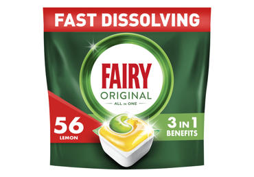 Trauku mazgāšanas kapsulas FAIRY All in One Lemon 56gb. - 1