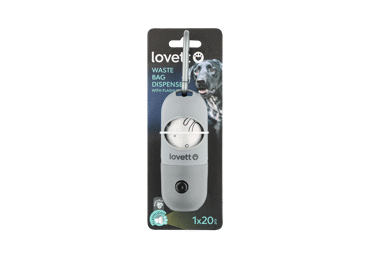 Maisiņi dzīvnieku ekskrementiem ar dozatoru un lukturīti