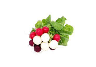 Redīsi krāsainie buntītē ar lapām gab.