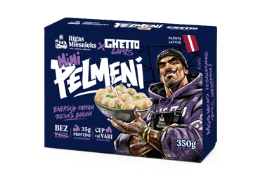 Saldēti pelmeņi Mini Ghetto Games x RĪGAS MIESNIEKS 350g