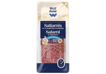 Auksti kūpināta salami desa ar ķiplokiem WELL DONE 50g