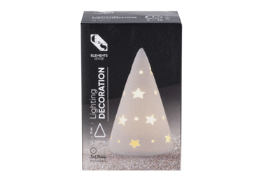 Keramiska Ziemassvētku egle ar LED D8,5x13cm